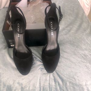 🔥🔥Coach chrystie Lux Suede Mary Jane Platform Shoes 7.5M in box 💝